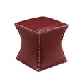 Kb KB 3216-R 17 x 15 x 15 in. Faux Leather Square Ottoman - Red 3216-R